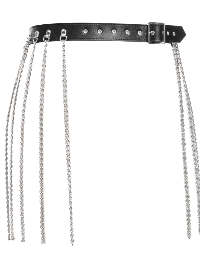 Women's Leather Chain Skirt