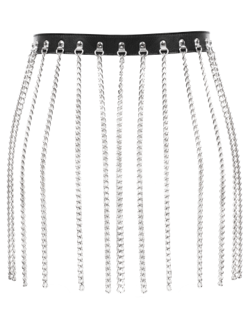 Women's Leather Chain Skirt