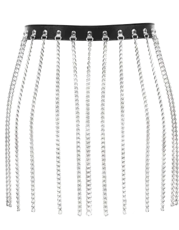Women's Leather Chain Skirt