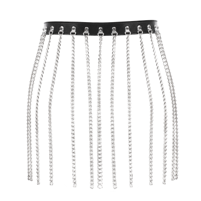 Women's Leather Chain Skirt