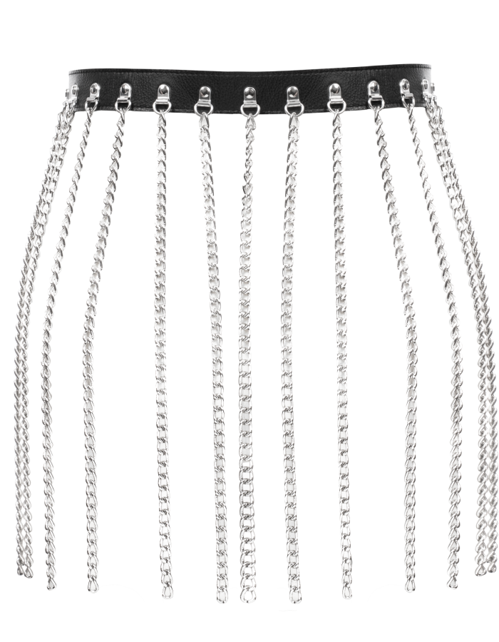 Women's Leather Chain Skirt