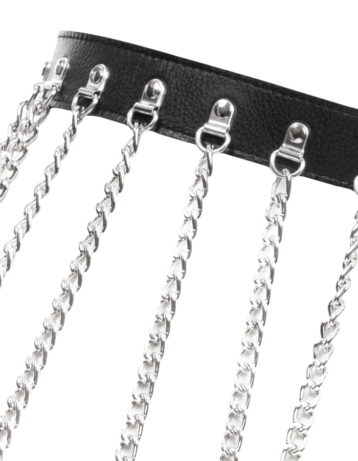 Women's Leather Chain Skirt