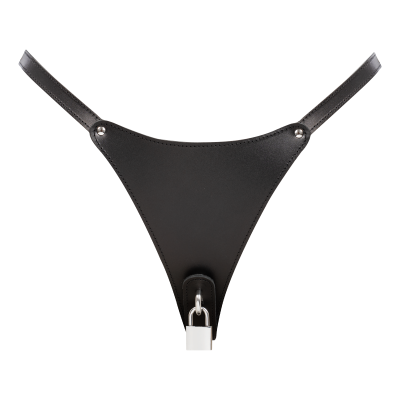 Damen Leder Keuschheits-G-String mit Schloss