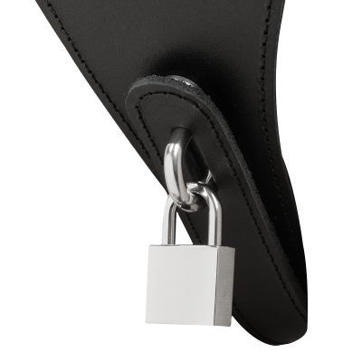 Damen Leder Keuschheits-G-String mit Schloss