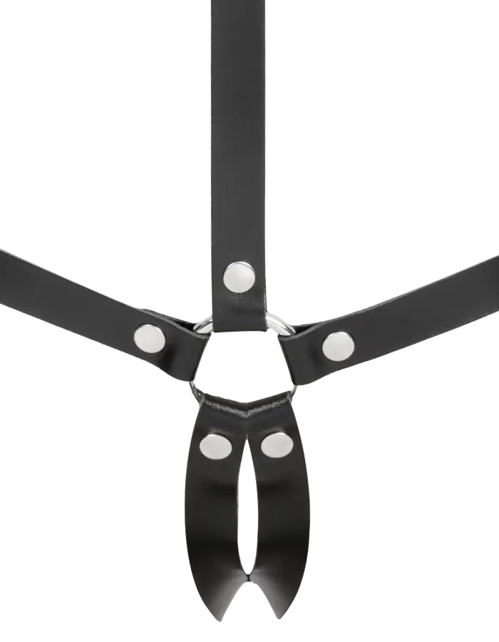 Women's Open Cup Leather Body Harness
