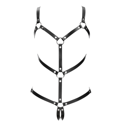 Women's Open Cup Leather Body Harness
