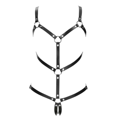 Women's Open Cup Leather Body Harness