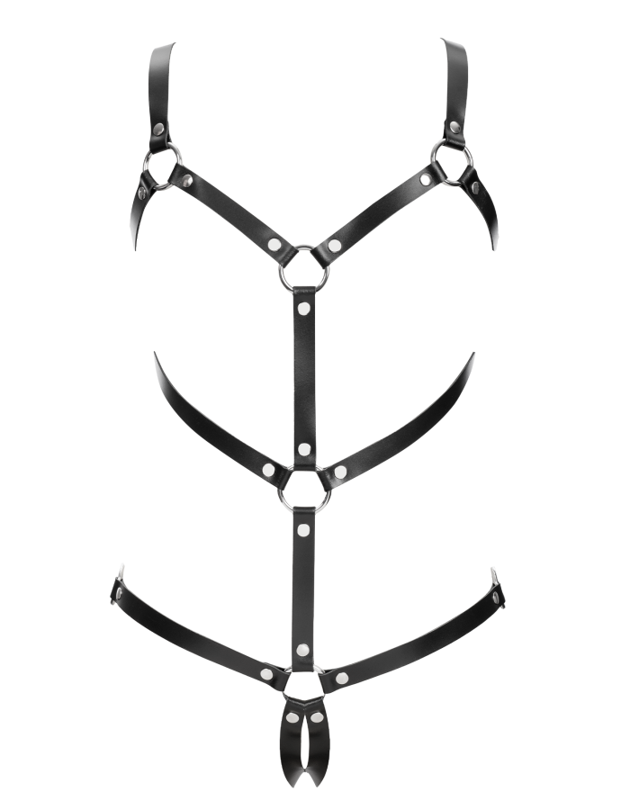 Women's Open Cup Leather Body Harness