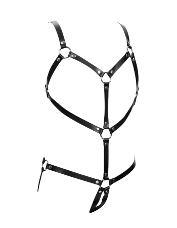 Women's Open Cup Leather Body Harness