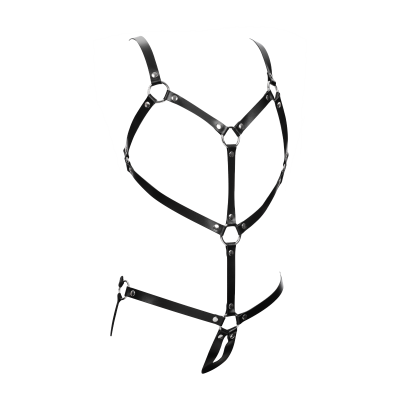 Women's Open Cup Leather Body Harness