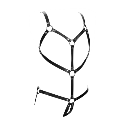 Women's Open Cup Leather Body Harness