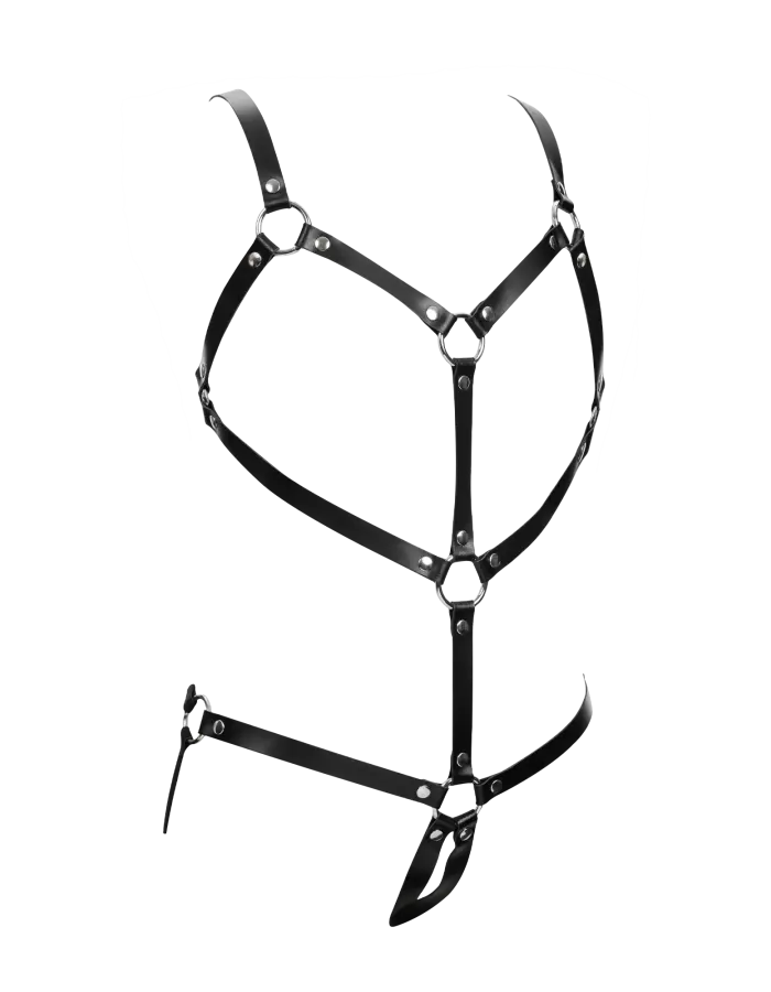 Women's Open Cup Leather Body Harness