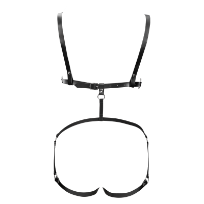 Women's Open Cup Leather Body Harness