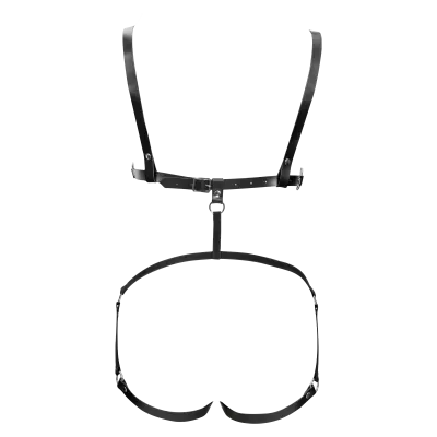 Women's Open Cup Leather Body Harness