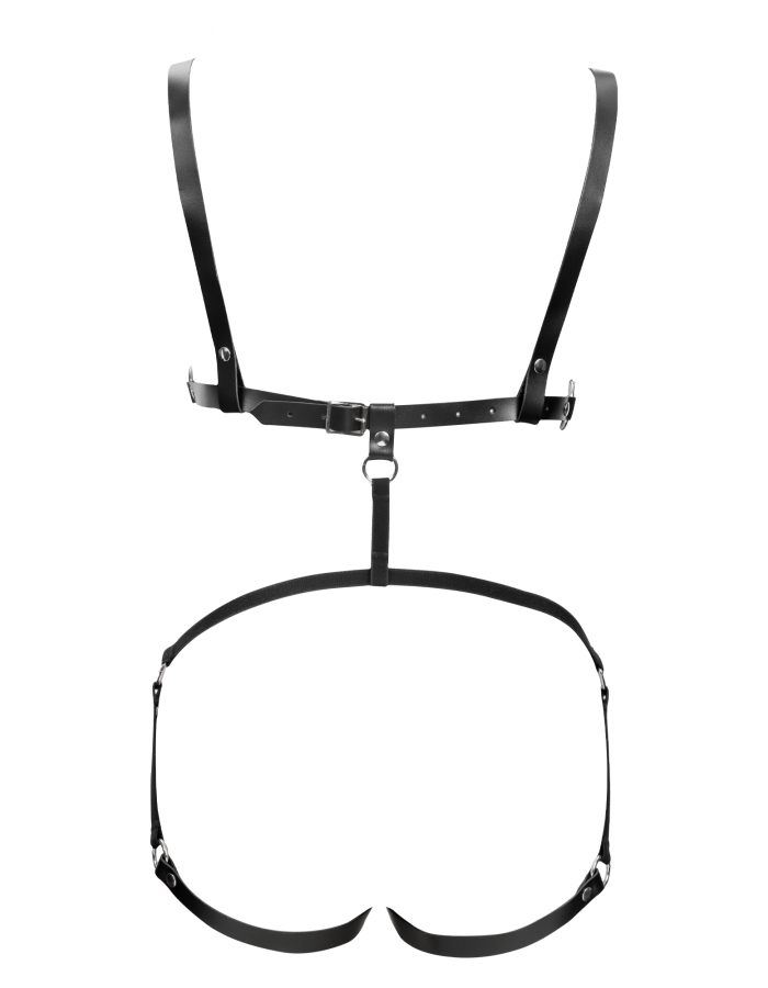 Women's Open Cup Leather Body Harness