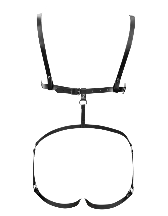 Women's Open Cup Leather Body Harness