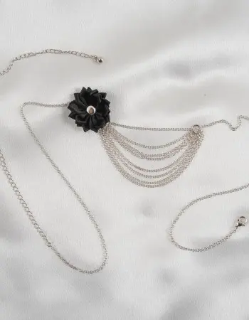 Words - Silver Waist Chain With Bow and Draping Chains