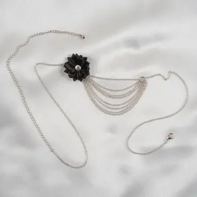 Words - Silver Waist Chain With Bow and Draping Chains