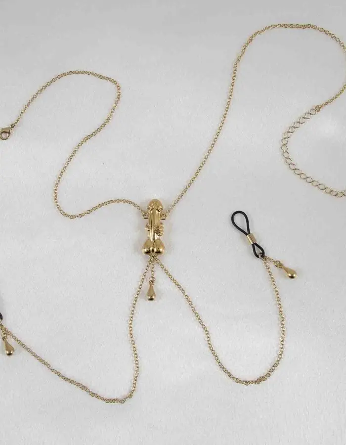 You Belong to Me - Penis Necklace with Nipple Rings