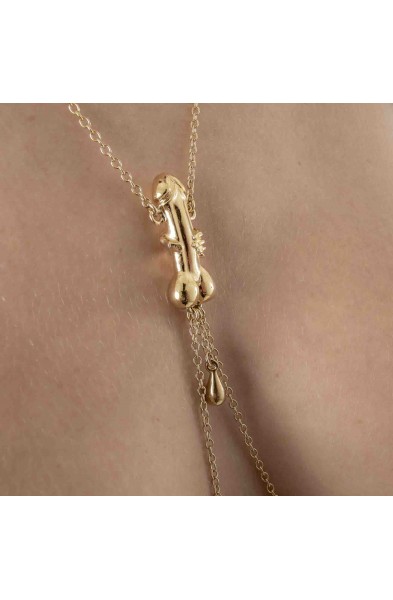 You Belong to Me - Penis Necklace with Nipple Rings