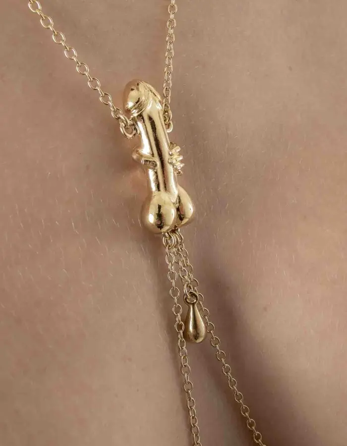 You Belong to Me - Penis Necklace with Nipple Rings