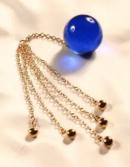Nirvana - Unisex Anal/Vaginal Insertable 34mm Crystal Orb With five Gold Pendants