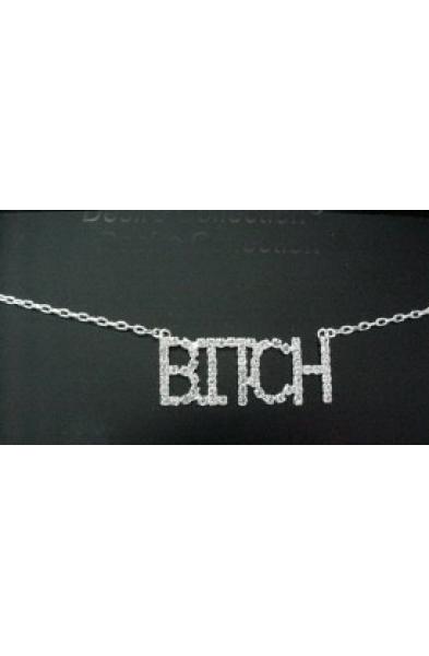 Bitch Crystal Necklace