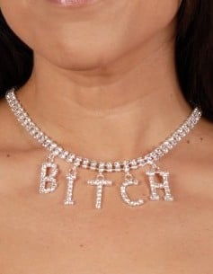 Bitch Crystal Necklace