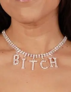 Bitch Crystal Necklace