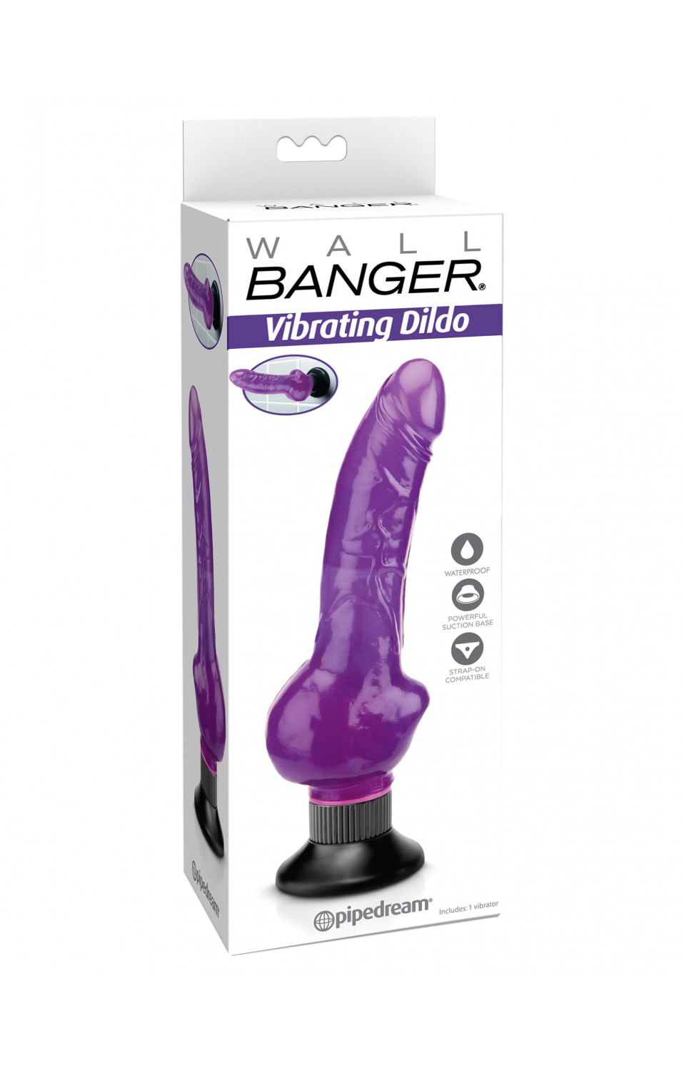 Wall Banger - Vibrating Dildo - Purple - PD1356-12