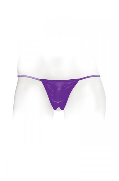 Neon Vibrating Crotchless Panty and Pasties Set - Purple