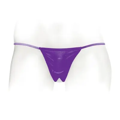 Neon Vibrating Crotchless Panty and Pasties Set - Purple