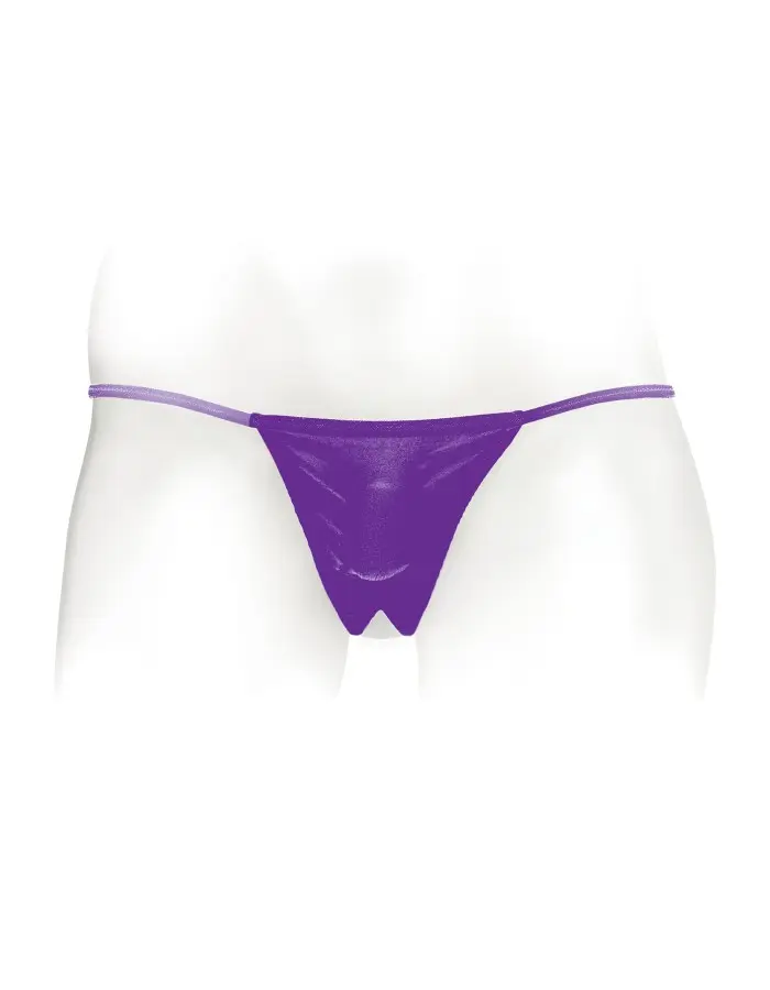Neon Vibrating Crotchless Panty and Pasties Set - Purple