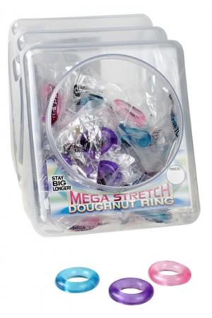 Mega Stretch Pleasure Rings Donut 72pc Bowl