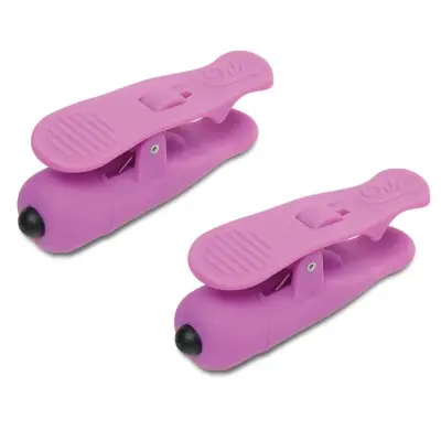 Fetish Fantasy Series Wireless Vibrating  Nipple Clamps - Purple