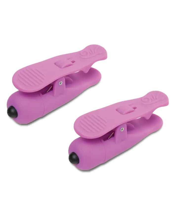 Fetish Fantasy Series Wireless Vibrating  Nipple Clamps - Purple