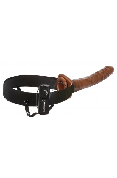 Fetish Fantasy Series 10 Inch Chocolate Dream Vibrating Hollow Strap-On