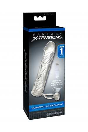 Fantasy X-Tensions Vibrating Super Sleeve - Clear