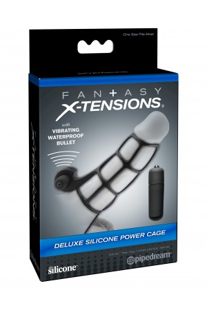 Fantasy X-Tensions Deluxe Silicone Power Cage  - Black