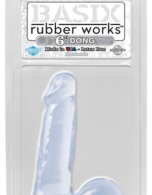 Basix Rubber Works - 6 Inch Dong - Clear