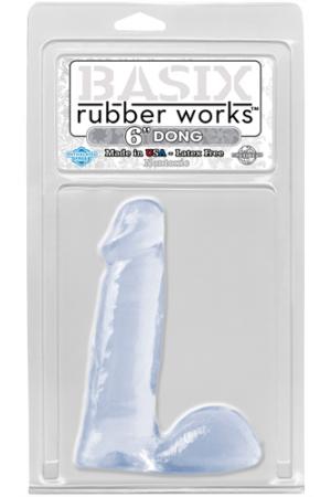 Basix Rubber Works - 6 Inch Dong - Clear