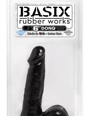 Basix Rubber Works - 6 Inch Dong - Black