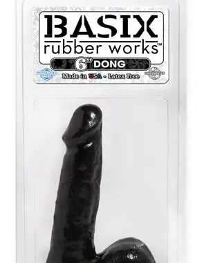 Basix Rubber Works - 6 Inch Dong - Black