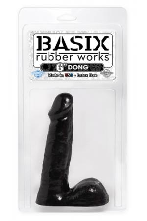 Basix Rubber Works - 6 Inch Dong - Black