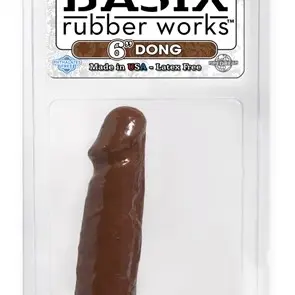 Basix Rubber Works - 6 Inch Dong - Brown