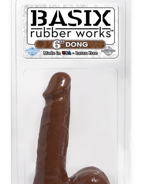 Basix Rubber Works - 6 Inch Dong - Brown