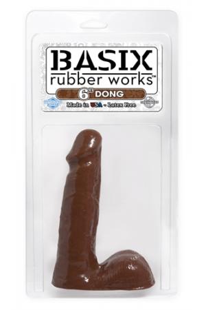 Basix Rubber Works - 6 Inch Dong - Brown