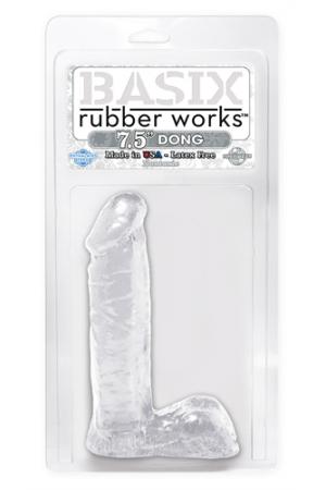 Basix Rubber Works - 7.5 Inch Dong - Clear