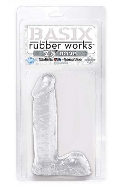 Basix Rubber Works - 7.5 Inch Dong - Clear