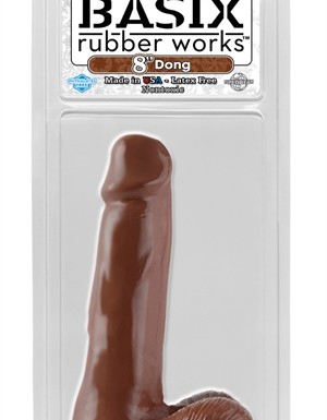 Basix Rubber Works - 8 Inch Dong - Brown